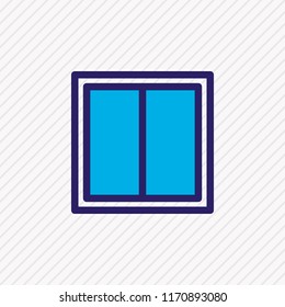 Vector illustration of window icon colored line. Beautiful construction element also can be used as casement icon element.