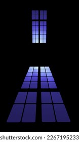 vector illustration of a window illuminated with daylight for interior decoration, stage decorations and other illustrations