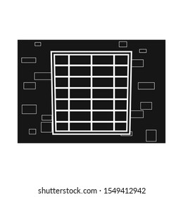 Vector illustration of window and prison symbol. Web element of window and cell stock symbol for web.