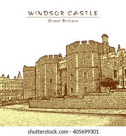 Vector illustration of Windsor Castle - Great Britain. Engraved Image.
Result of Auto-Trace.