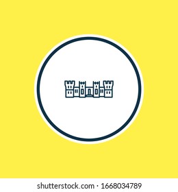 Vector illustration of windsor castle icon line. Beautiful history element also can be used as medieval tower icon element.