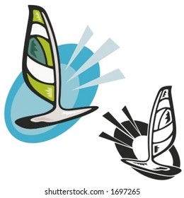 Vector illustration of a windsurf.