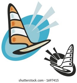Vector illustration of a windsurf.