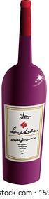 Ilustración vectorial de una botella de vino