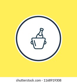 Vector illustration of wine bottle icon line. Beautiful celebration element also can be used as drink icon element.