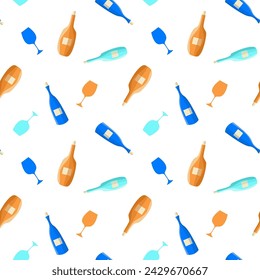 vector illustration of wine bottle pattern
