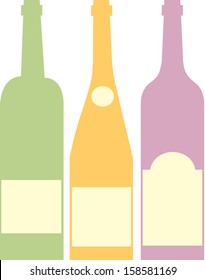 Ilustración vectorial de botellas de vino