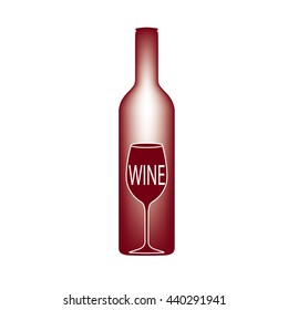Vector illustration of wine bottles and wine glasses.