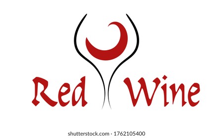 vector illustration with wine cup. logo design