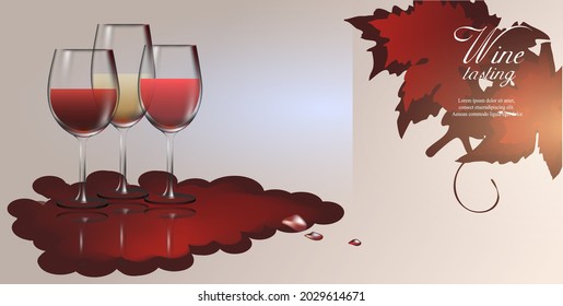 Ilustración vectorial del diseño del vino. para carteles, tarjetas de invitación, banners publicitarios, menús