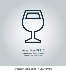 Vector illustration of wine glass icon