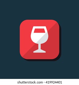 Vector illustration of wine glass icon