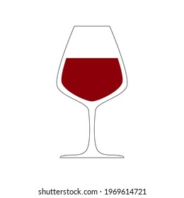 Vector illustration. Wine glass isolated icon.