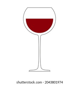 Vector illustration. Wine glass isolated icon.