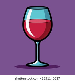 Ilustración vectorial de una copa de vino en un estilo doodle simple. Diseño limpio y minimalista apto para el Uso comercial, incluyendo menús, etiquetas, branding o proyectos de temática vinícola.