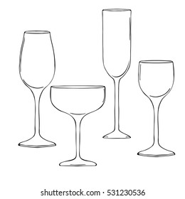 vector illustration of wine glasses 