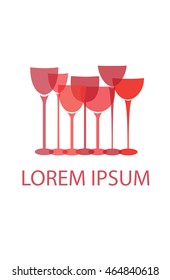 vector illustration of wine glasses with copyspace