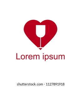 Vector illustration of wine glasses, taking salute for saint Valentine's day