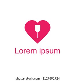 Vector illustration of wine glasses, taking salute for saint Valentine's day