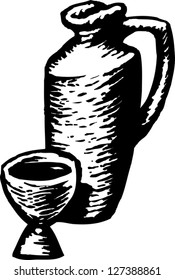 Vector illustration of wine and goblet