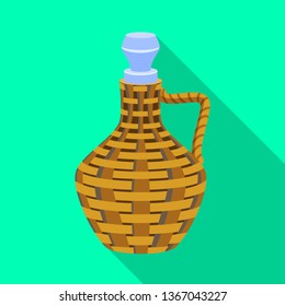 Vector illustration of wine and jug icon. Collection of wine and pitcher stock symbol for web.