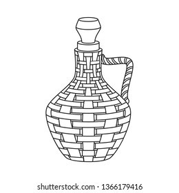 Vector illustration of wine and jug symbol. Collection of wine and pitcher vector icon for stock.