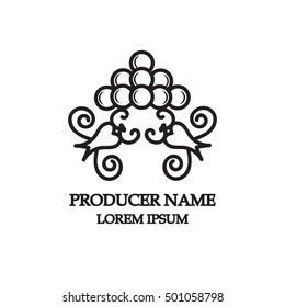 Vector illustration for wine label isolated on white