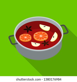 Vector illustration of wine and mulled icon. Set of wine and drink stock vector illustration.