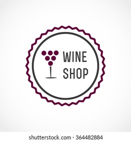Vector illustration of Wine shop on white background