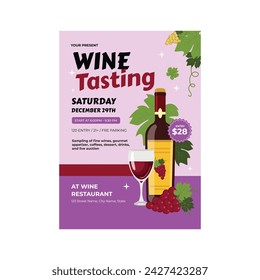Vektor-Illustration der Weinprobe Flyer-Vorlage