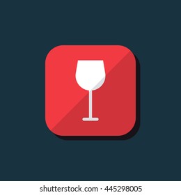Vector illustration of wineglass icon