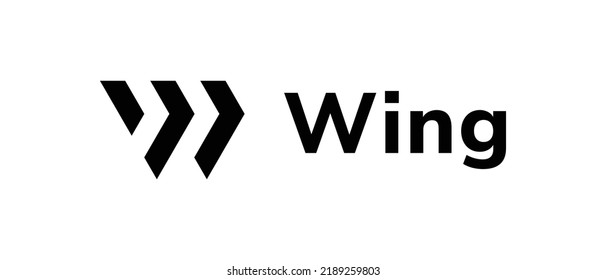 vector illustration of wing finance, WING logo and Brand name text isolated on white background.