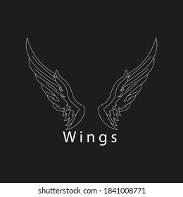 Vector illustration of wing tattoo concept on white background