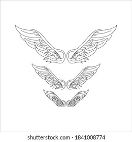 Vector illustration of wing tattoo concept on white background