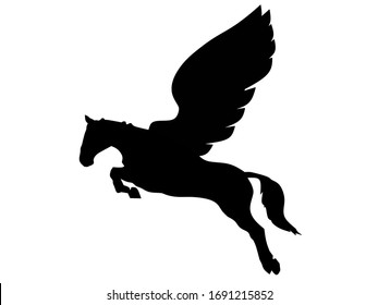 vector illustration of a winged dark horse