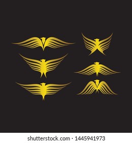 vector illustration of a winged eagle with a black background. suitable for security and sports company logos.