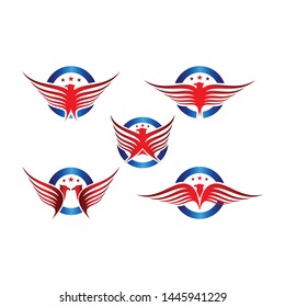 vector illustration of a winged eagle with a white background. suitable for security and sports company logos.