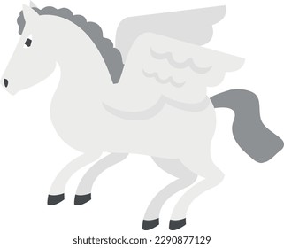 Vector illustration of a winged horse. Pegasus. Mythological animal.