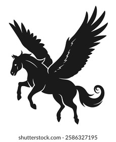 Vector illustration of winged horse Pegasus. 