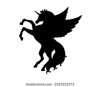 Vector illustration of the winged unicorn. Pegasus unicorn.
