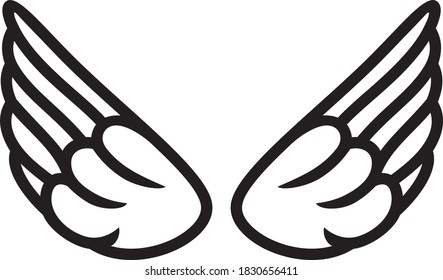 Vector illustration of the wings
