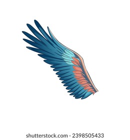 vector illustration of wings in blue, vector angel wings