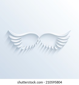 Vector illustration of wings sign with shadow