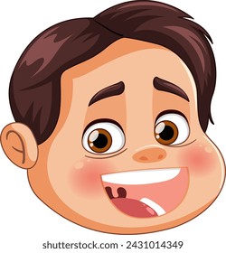 Vector illustration of a winking young boy