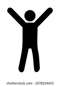 Vector illustration of a Winner Celebrating Icon
