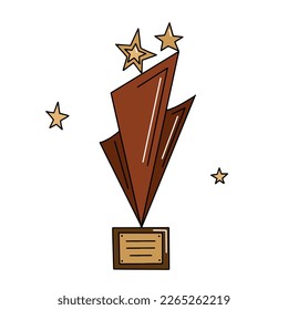 Vector illustration of winner cup in doodle style for your design