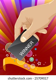 Vector illustration of Winner hand