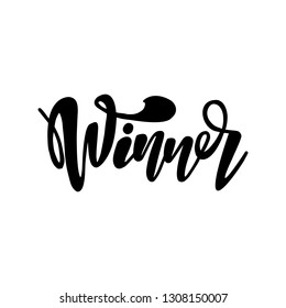 Vector illustration of Winner with the inscription for packing product. Calligraphy background.