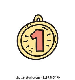 Vector illustration of winner medal.