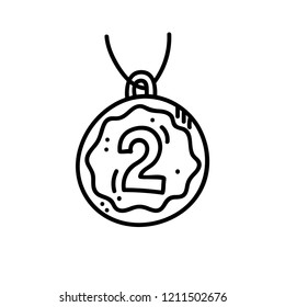 Vector illustration of winner medal. Award in competition